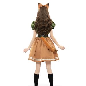 Lovely Girl Short Sleeve Fox Dress Nick Wilde Police Cosplay Costume N22843