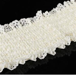 Fashion White Faux Leather Floral Lace Lace-up Elastic Wide Waist Belt N16942