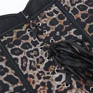 Leopard Print Corset Top for Women, Strapless Bustier with Adjustable Fit and Waist Training Design N23842