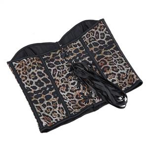 Leopard Print Corset Top for Women, Strapless Bustier with Adjustable Fit and Waist Training Design N23842