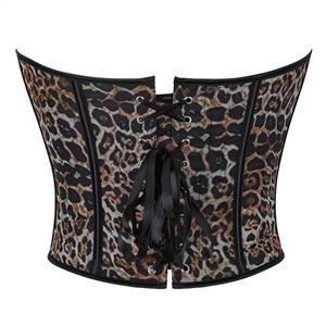 Leopard Print Corset Top for Women, Strapless Bustier with Adjustable Fit and Waist Training Design N23842