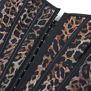 Leopard Print Corset Top for Women, Strapless Bustier with Adjustable Fit and Waist Training Design N23842