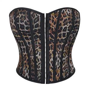 Leopard print corset, strapless bustier, waist trainer for women, animal print shapewear, seamless corset top, figure shaping, adjustable corset, fashion bustier, body shaper, evening wear corset, costume corset, sexy lingerie, vintage style corset, plus size corset, belly control shapewear #N23842
