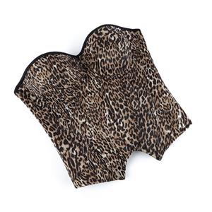 Leopard Print Corset with Side Zipper, Back Lace-Up Bustier, Strapless Waist Trainer for Women N23841