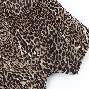 Leopard Print Corset with Side Zipper, Back Lace-Up Bustier, Strapless Waist Trainer for Women N23841