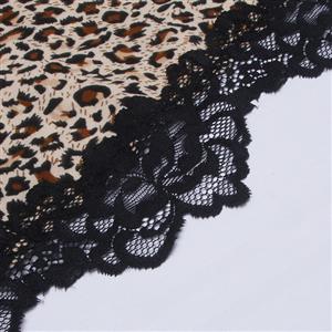 Leopard Print Lace Camisole - Adjustable Straps Back Keyhole Design Women's Top N237831