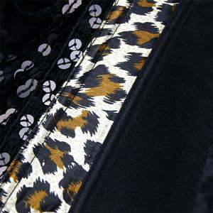 Sexy Leopard Print Sequins Embellished Adjustable Straps Waist Cincher Overbust Corset N18264