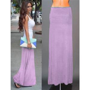 Hot Selling Lightweight Floor Length Fold Over Maxi Skirt N12877