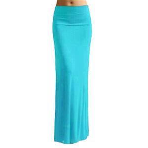 Hot Selling Lightweight Floor Length Fold Over Maxi Skirt N12878