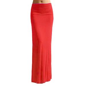 Hot Selling Lightweight Floor Length Fold Over Maxi Skirt N12879