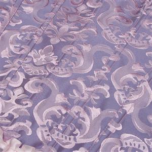 Lilac Lace-Up Dance Bustier Corset with Ruffle Shoulder Straps and Scalloped Hem N237865