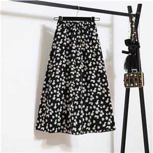 Casual Fashion Little Daisy Print High Waist Flared Long Package Hip A-Line Skirt N21053