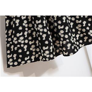 Casual Fashion Little Daisy Print High Waist Flared Long Package Hip A-Line Skirt N21053