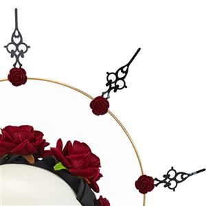 Gothic Lolita Dark Red Rose Needle Halloween Hair Accessory J22910