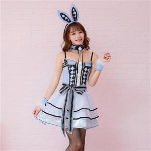 5pcs Lovely Women's Bunny Girl Sling Skirt Halloween Rabbit Masquerade Costume N19476