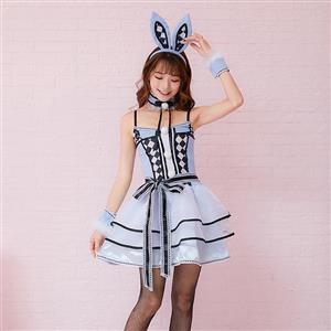 5pcs Lovely Women's Bunny Girl Sling Skirt Halloween Rabbit Masquerade Costume N19476