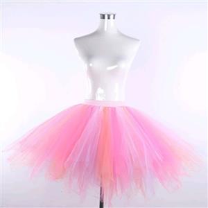 Lovely Double Layered Gauze Outer Elastic Band High-waisted Tulle Tutu Skirt HG20204