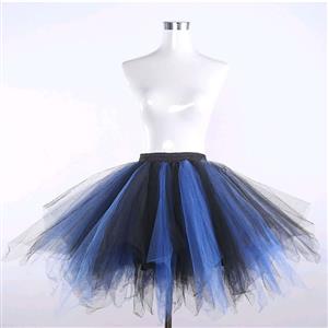 Lovely Black And Blue Double Layered Gauze Outer Elastic Band High-waisted Tulle Tutu Skirt HG20206