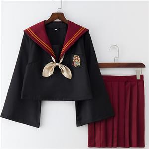 School Girl Costume, HP JK Uniform Costume, Schoolgirl Costume, School Girl Adult Costume, Japan School Uniform Cosplay Costume, the Lion Academy JK Uniform, #N18897