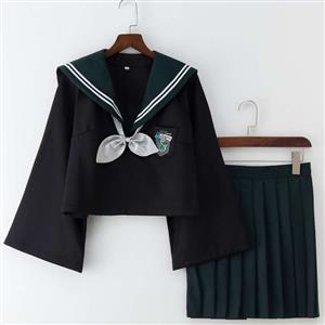 Lovely Popular Black-green  HP the Snake Academy JK Uniform Girl's 2-D world Daily Wear N18898