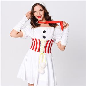 Elegant White Spaghetti Straps Dew Shoulder Christmas Mini Holiday Dress XT22535