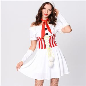 Elegant White Spaghetti Straps Dew Shoulder Christmas Mini Holiday Dress XT22535