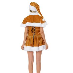 Lovely Yellow Christmas Mini Holiday Dress XT22519