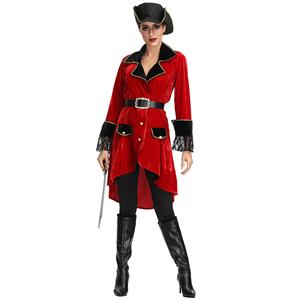 4pcs Luxury Women's Captain Pirate Adult Halloween Cosplay Costume N19395