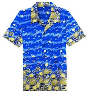 Retro Style Floral Print Casual Cotton T-shirt Fifties Bowling Shirt N16640