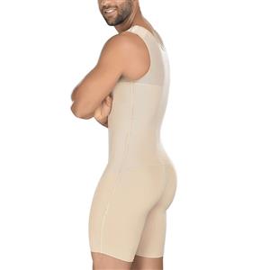 Men's Apricot Eye & Hook Closure Shapewear Body Shaper Bodysuit for Sport N18881