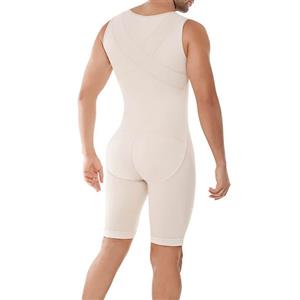 Men's Apricot Zipper Closure Shapewear Body Shaper Bodysuit for Sport N18883