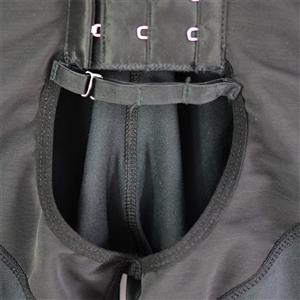 Men's Black Eye & Hook Closure Shapewear Body Shaper Bodysuit for Sport N18880