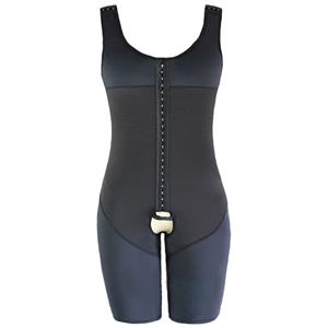 Men's Black Eye & Hook Closure Shapewear Body Shaper Bodysuit for Sport N18880