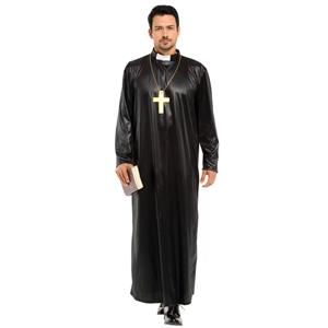 2pcs Sexy Priest Robe Cosplay Men Halloween Party Theatrical Masquerade Costume N22950