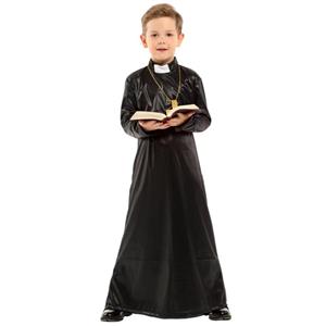 Sexy Priest Robe Cosplay Boy Children Halloween Party Theatrical Masquerade Costume N22951