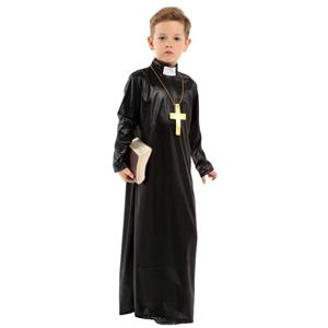 Sexy Priest Robe Cosplay Boy Children Halloween Party Theatrical Masquerade Costume N22951