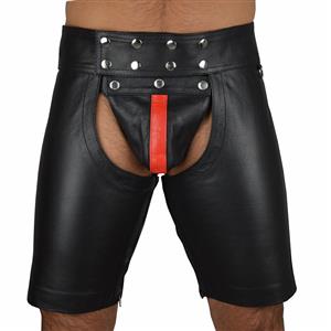 Men's Black Pants, Plus Size Shorts, Leather Pants for Mens, Fashion Pants, Night Club Dancing Pants for Men, Open Hip Pants for Men, #N12900