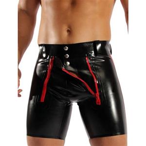 Men's Black PU Leather Zipper Pants N11107