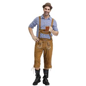 Men's Deluxe Suspenders Bavarian Oktoberfest Adult Lederhosen Costume N19399