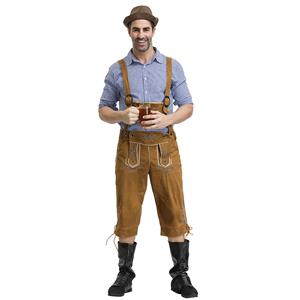 Men's Deluxe Suspenders Bavarian Oktoberfest Adult Lederhosen Costume N19399