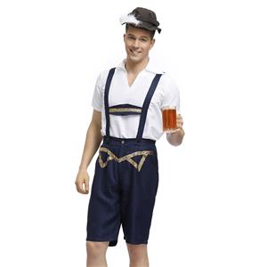 Men's Deluxe Suspenders Bavarian Oktoberfest Adult Lederhosen Costume N19400