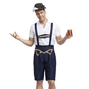 Men's Deluxe Suspenders Bavarian Oktoberfest Adult Lederhosen Costume N19400