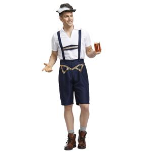 Men's Deluxe Suspenders Bavarian Oktoberfest Adult Lederhosen Costume N19400