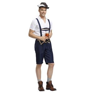 Men's Deluxe Suspenders Bavarian Oktoberfest Adult Lederhosen Costume N19400