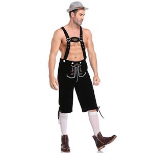 Men's Deluxe Suspenders and Gingham Shirt Bavarian Oktoberfest Lederhosen Costume N19865