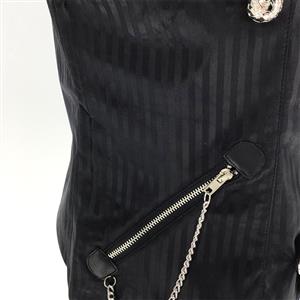 Mens Steampunk Pinstripe Waistcoat V Neck Party Vest N19045