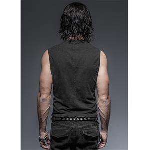 Mens Steampunk Waistcoat Buckles V Neck Lace-up Vest Pirate Costume N19283
