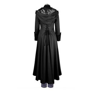 Victorian Gothic Vampire Frock Coat Medieval Renaissance Hoods Lace-up Costume N20998