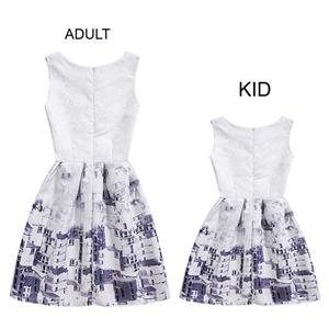 Mom＆Me Family Matching Vintage Sleeveless Printed A-Line Casual Tank Dress N15511