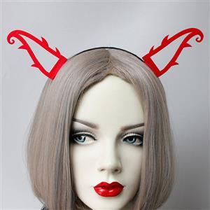 Sexy Red Monster Hollow-out Horns Halloween Party Cosplay Anime Decorations Headband J21534